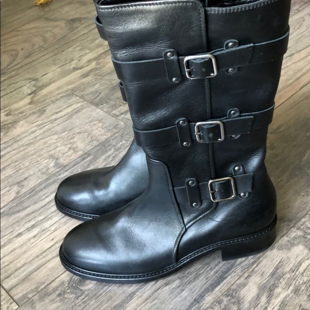new
Aquatalia Brennen Black Leather Moto Boots - Picture 2 of 6